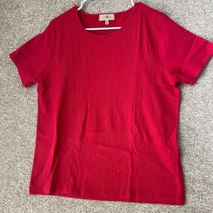 New Turtle Bay Red Short Sleeve Standard T Shirt Top Size L